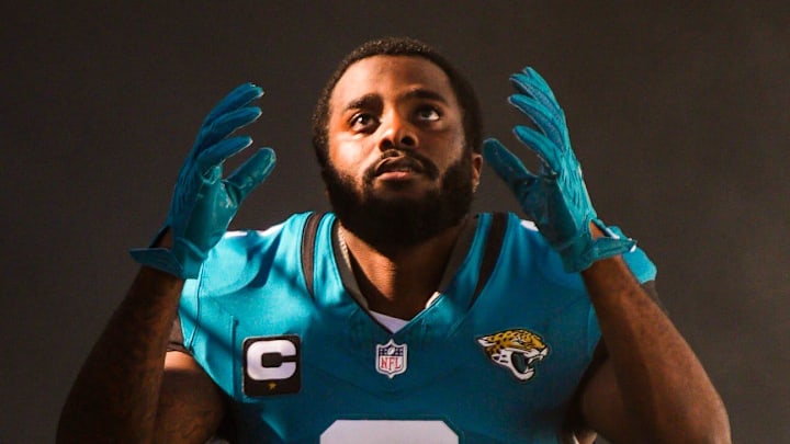 Jacksonville Jaguars cornerback Jourdan Lewis (2) enters the stadium before an NFL football game at EverBank Stadium, Sunday, Dec. 14, 2025, in Jacksonville, Fla. [Doug Engle/Florida Times-Union]