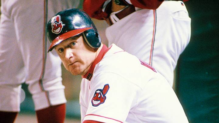 Oct 11, 1997; Cleveland, OH; USA; FILE PHOTO; Cleveland Indians third baseman Matt Williams in the dugout during game three of the ALCS against the Baltimore Orioles at Jacobs field. Cleveland defeated Baltimore 8-7. Mandatory Credit: Tony Tomsic-USA TODAY NETWORK Oct 11, 1997; Cleveland, OH; USA; FILE PHOTO; Cleveland Indians third baseman Matt Williams in the dugout during game three of the ALCS against the Baltimore Orioles at Jacobs field. Cleveland defeated Baltimore 8-7. Mandatory Credit: Tony Tomsic-USA TODAY NETWORK