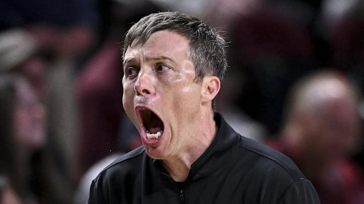 Texas A&M Aggies head coach Bucky McMillan reacts during the second half against the Kentucky Wildcats at Reed Arena. 