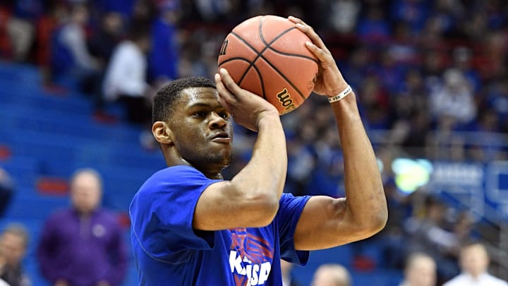 Jan 13, 2018; Lawrence, KS, USA; Kansas Jayhawks forward Billy Preston (23) warms up before the game against the Kansas State Wildcats at Allen Fieldhouse. Mandatory Credit: Denny Medley-Imagn Images Jan 13, 2018; Lawrence, KS, USA; Kansas Jayhawks forward Billy Preston (23) warms up before the game against the Kansas State Wildcats at Allen Fieldhouse. Mandatory Credit: Denny Medley-Imagn Images