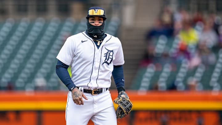 Javier Báez fue sacado del lineup de los Tigres este domingo 