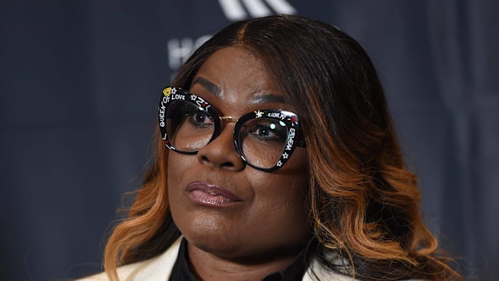 SHERYL SWOOPES wearing her Houston Sports Hall of Fame jacket during the 2022 Houston Sports Awards on April 20, 2022. SHERYL SWOOPES wearing her Houston Sports Hall of Fame jacket during the 2022 Houston Sports Awards on April 20, 2022.