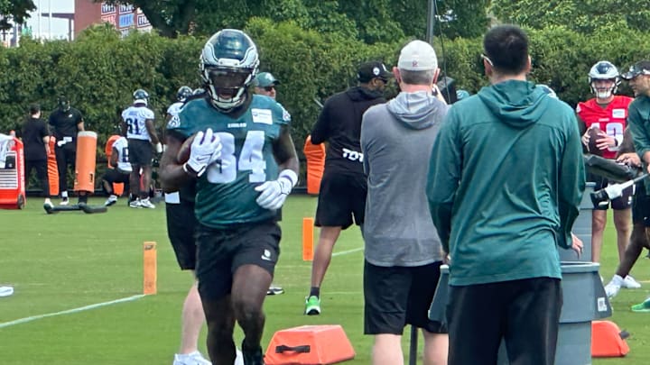 Eagles rookie RB Montrell Johnson at the team's rookie minicamp.