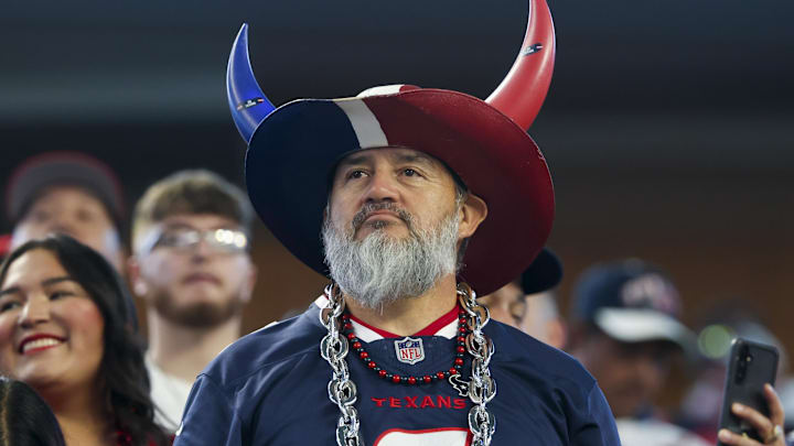 Houston Texans fan during the second half against the Dallas Cowboys at AT&T Stadium.