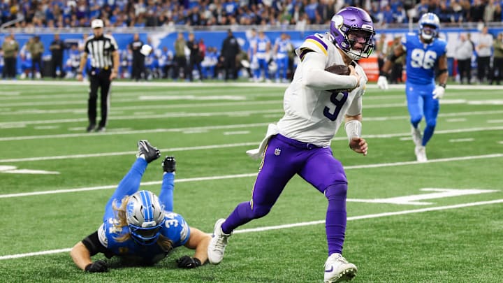 Minnesota Vikings quarterback J.J. McCarthy led the team to a win over the Lions in his return from injury.