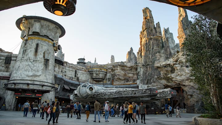 Star Wars: Galaxy's Edge at Disneyland Park in Anaheim, California, and at Disney's Hollywood Studios in Lake Buena Vista, Florida, is Disney's largest single-themed land expansion ever at 14-acres each, transporting guests to Black Spire Outpost, a village on the planet of Batuu. Guests will discover two signature attractions. Millennium Falcon: Smugglers Run (pictured), available opening day, and Star Wars: Rise of the Resistance, opening later this year. (Todd Wawrychuk/Disney Parks)