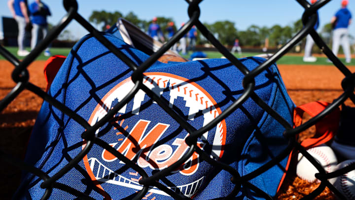 Feb 13, 2026; Port St. Lucie, FL, USA; New York Mets  baseball players work out during spring training at Clover Park. Mandatory Credit: Sam Navarro-Imagn Images