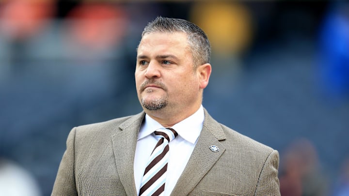 Dec 21, 2014; Chicago, IL, USA; Detroit Lions senior personnel executive Brian Xanders against the Chicago Bears at Soldier Field. The Lions defeated the Bears 20-14. Mandatory Credit: Andrew Weber-Imagn Images