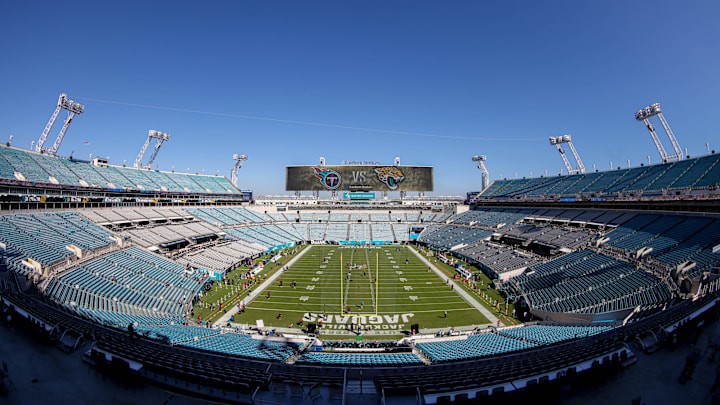 Nov 19, 2023; Jacksonville, Florida, USA;  a general view of the stadium before a game featuring the Tennessee Titans and Jacksonville Jaguars at EverBank Stadium. 