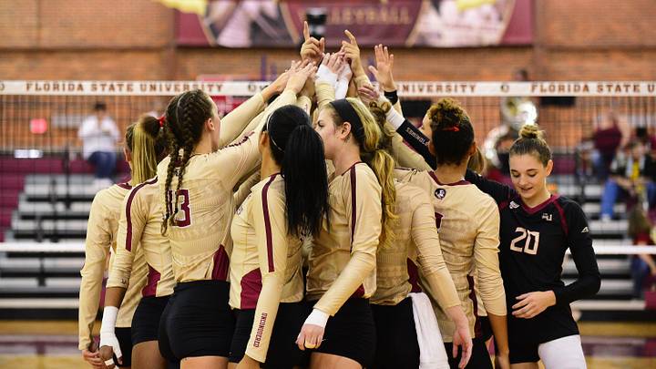 The FSU volleyball team is taking its first offseason trip since 2002 later this month.

FSU volleyball huddle