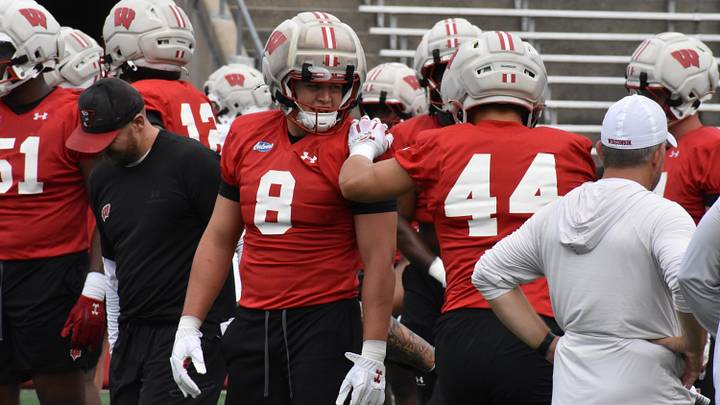 Wisconsin's Mason Posa and Cooper Catalano. Wisconsin's Mason Posa and Cooper Catalano.