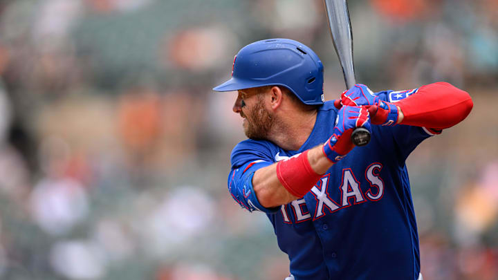 Texas Rangers right fielder Robbie Grossman (4) at bat