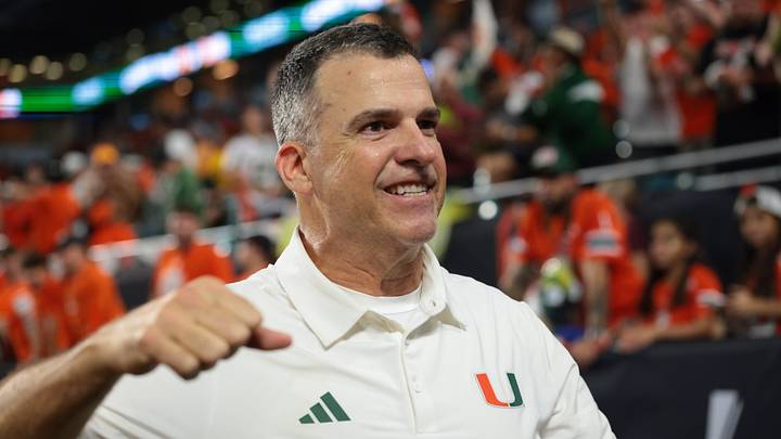 Oct 17, 2026; Miami Gardens, Florida, USA; Miami Hurricanes head coach Mario Cristobal celebrates after defeating the Florida State Seminoles at Hard Rock Stadium. Mandatory Credit: Sam Navarro-Imagn Images Oct 17, 2026; Miami Gardens, Florida, USA; Miami Hurricanes head coach Mario Cristobal celebrates after defeating the Florida State Seminoles at Hard Rock Stadium. Mandatory Credit: Sam Navarro-Imagn Images