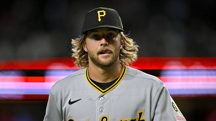 Apr 21, 2026; Arlington, Texas, USA; Pittsburgh Pirates starting pitcher Carmen Mlodzinski (50) comes off the field after he pitches against the Texas Rangers during the first inning at Globe Life Field. Mandatory Credit: Jerome Miron-Imagn Images Apr 21, 2026; Arlington, Texas, USA; Pittsburgh Pirates starting pitcher Carmen Mlodzinski (50) comes off the field after he pitches against the Texas Rangers during the first inning at Globe Life Field. Mandatory Credit: Jerome Miron-Imagn Images