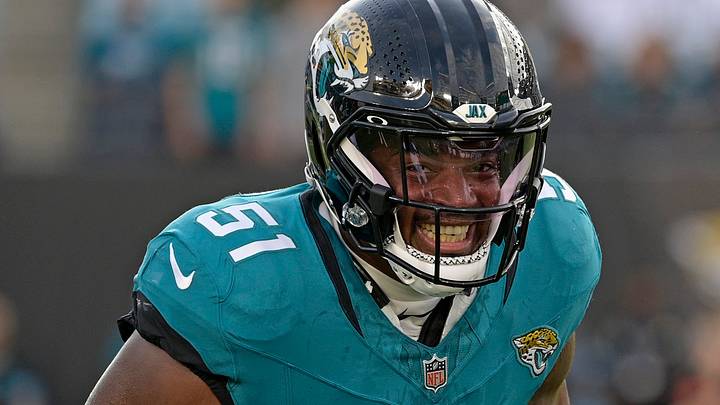 Aug 21, 2026; Jacksonville, Florida, USA;  Jacksonville Jaguars linebacker Ventrell Miller (51) before the start of the preseason game against the Carolina Panthers at EverBank Stadium.  Mandatory Credit: Melina Myers-Imagn Images