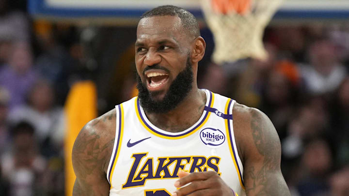 Dec 25, 2024; San Francisco, California, USA; Los Angeles Lakers forward LeBron James (23) during the third quarter against the Golden State Warriors at Chase Center. Mandatory Credit: Darren Yamashita-Imagn Images Dec 25, 2024; San Francisco, California, USA; Los Angeles Lakers forward LeBron James (23) during the third quarter against the Golden State Warriors at Chase Center. Mandatory Credit: Darren Yamashita-Imagn Images