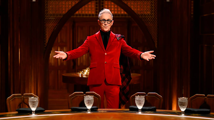 THE TRAITORS -- Episode 201 -- Pictured: Alan Cumming -- (Photo by: Euan Cherry/PEACOCK)