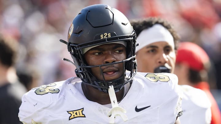 Oct 19, 2024; Tucson, Arizona, USA; Colorado Buffaloes defensive tackle Amari McNeill (88) against the Arizona Wildcats at Arizona Stadium. Mandatory Credit: Mark J. Rebilas-Imagn Images Oct 19, 2024; Tucson, Arizona, USA; Colorado Buffaloes defensive tackle Amari McNeill (88) against the Arizona Wildcats at Arizona Stadium. Mandatory Credit: Mark J. Rebilas-Imagn Images