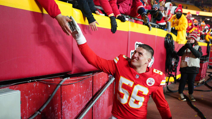 George Karlaftis was drafted by the Chiefs in the first round of the 2022 NFL draft.