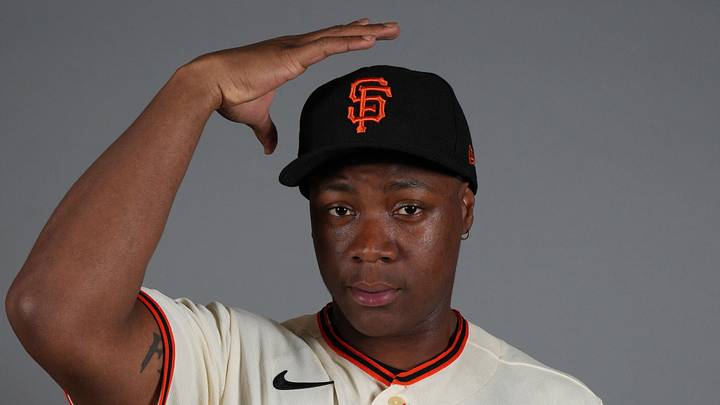 Scottsdale, AZ, USA; San Francisco Giants left fielder Bo Davidson (91) poses during Photo Day at Scottsdale Stadium. Mandatory Credit: Rick Scuteri-Imagn Images