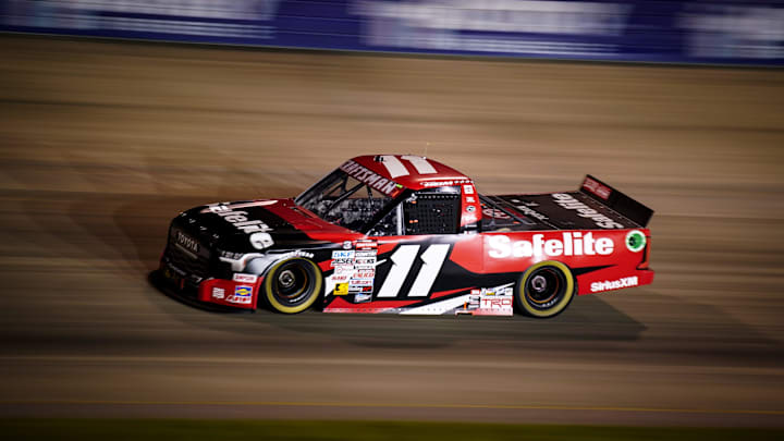 Corey Heim took his sixth win of the 2024 NASCAR Craftsman Truck Series season Friday night at Kansas Speedway after Ty Majeski ran out of fuel on the last lap.