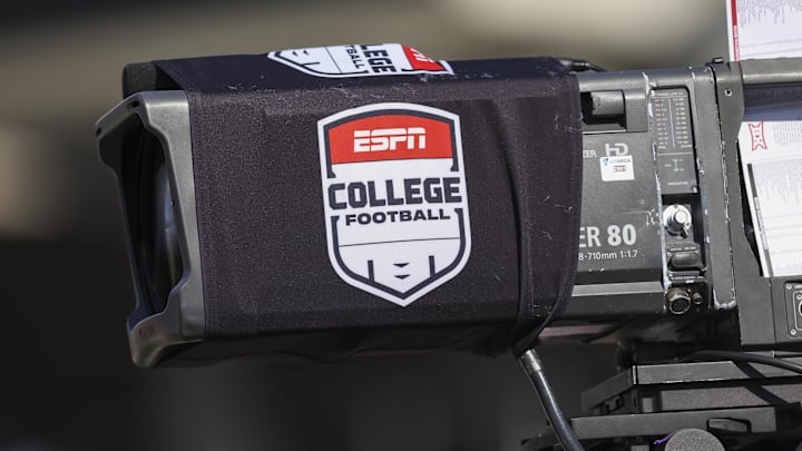 Sep 12, 2025; Houston, Texas, USA; General view of a television camera with an ESPN college football sleeve before the game between the Houston Cougars and the Colorado Buffaloes at TDECU Stadium. Mandatory Credit: Troy Taormina-Imagn Images Sep 12, 2025; Houston, Texas, USA; General view of a television camera with an ESPN college football sleeve before the game between the Houston Cougars and the Colorado Buffaloes at TDECU Stadium. Mandatory Credit: Troy Taormina-Imagn Images