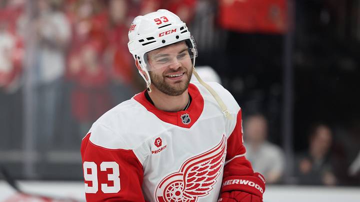Mar 24, 2025; Salt Lake City, Utah, USA; Detroit Red Wings right wing Alex DeBrincat (93) warms up before a game against the Utah Hockey Club at Delta Center. Mandatory Credit: Rob Gray-Imagn Images Mar 24, 2025; Salt Lake City, Utah, USA; Detroit Red Wings right wing Alex DeBrincat (93) warms up before a game against the Utah Hockey Club at Delta Center. Mandatory Credit: Rob Gray-Imagn Images