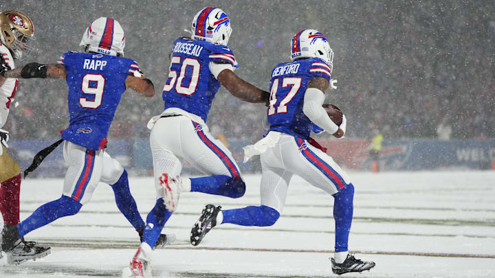 Dec 1, 2024; Orchard Park, New York, USA; Buffalo Bills cornerback Christian Benford (47). Dec 1, 2024; Orchard Park, New York, USA; Buffalo Bills cornerback Christian Benford (47).