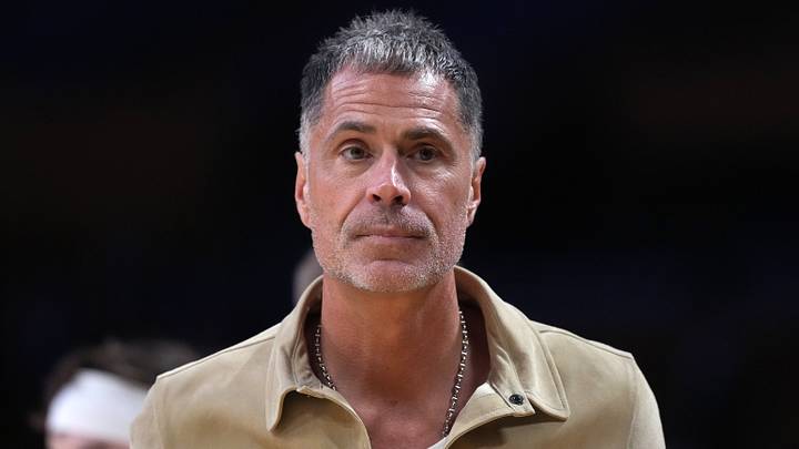 Apr 18, 2026; Los Angeles, California, USA; Los Angeles Lakers general manager Rob Pelinka watches during game one of the first round of the 2026 NBA Playoffs against the Houston Rockets at Crypto.com Arena. Mandatory Credit: Kirby Lee-Imagn Images Apr 18, 2026; Los Angeles, California, USA; Los Angeles Lakers general manager Rob Pelinka watches during game one of the first round of the 2026 NBA Playoffs against the Houston Rockets at Crypto.com Arena. Mandatory Credit: Kirby Lee-Imagn Images
