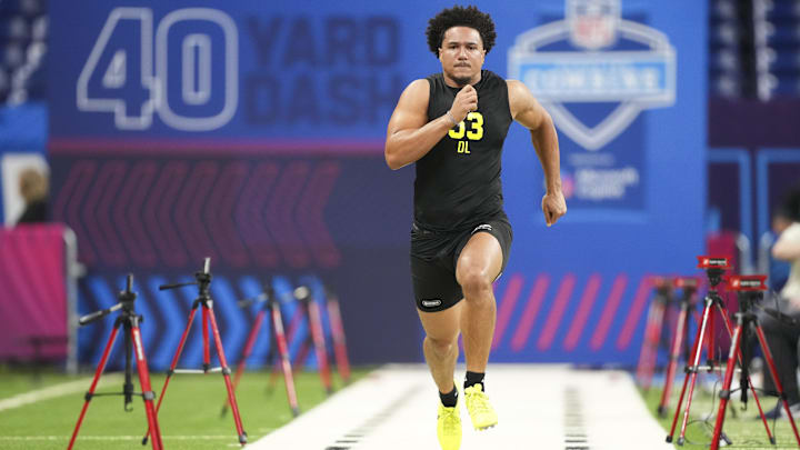 Texas defensive lineman Trey Moore. Texas defensive lineman Trey Moore.