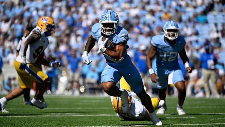 UNC football running back Omarion Hampton
