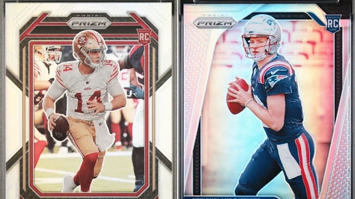 2022 Prizm Brock Purdy Prizm Silver vs. 2024 Drake Maye Prizm Silver