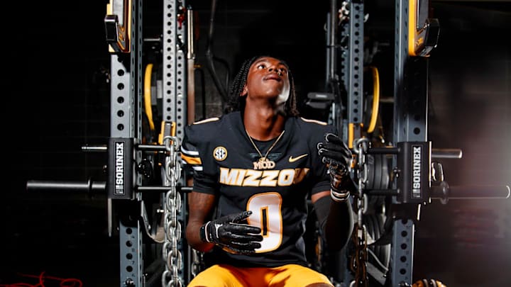 Abbeville cornerback Ahmod Billins on his official visit to the University of Missouri on Saturday, Sept. 25, 2025. 