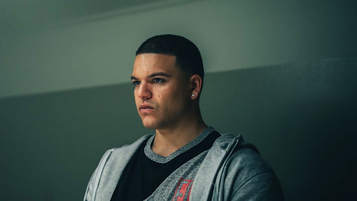 FX’s American Sports Story: Aaron Hernandez -- "Consequences, with Extreme Prejudice" -- Episode 2 (Airs Tuesday, September 17) Pictured: Josh Rivera as Aaron Hernandez. CR: Michael Parmelee/FX