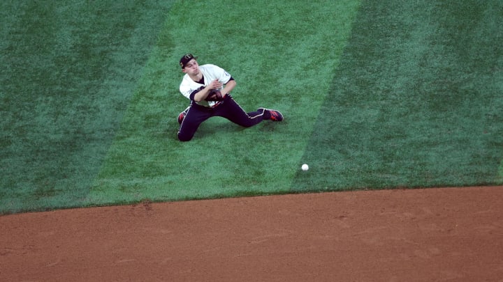 May 17, 2024; Arlington, Texas, USA; Texas Rangers shortstop Corey Seager (5) fields a ground ball May 17, 2024; Arlington, Texas, USA; Texas Rangers shortstop Corey Seager (5) fields a ground ball