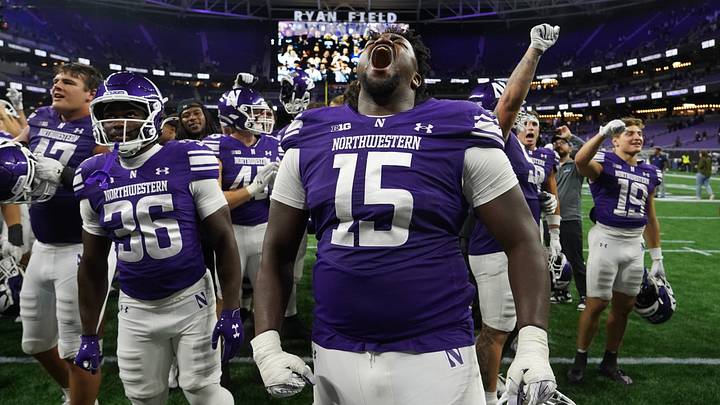 Oct 2, 2026; Evanston, Illinois, USA;  Northwestern Wildcats defensive lineman Brendan Flakes (15) 