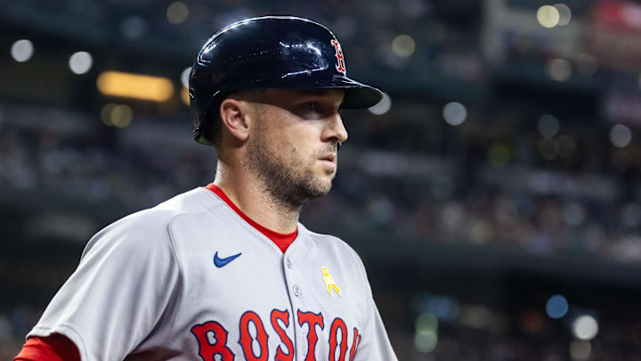Sep 7, 2025; Phoenix, Arizona, USA; Boston Red Sox third baseman Alex Bregman against the Arizona Diamondbacks at Chase Field. Mandatory Credit: Mark J. Rebilas-Imagn Images