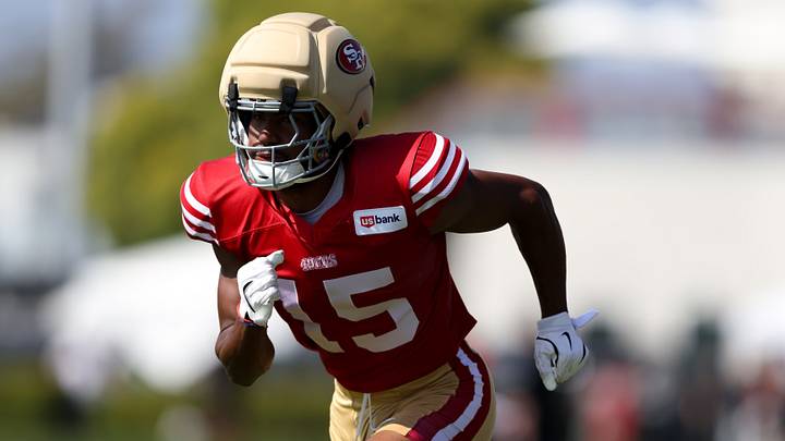 San Francisco 49ers wide receiver De'Zhaun Stribling (15) during training camp at SAP Performance Facility. Mandatory Credit: Sergio Estrada-Imagn Images San Francisco 49ers wide receiver De'Zhaun Stribling (15) during training camp at SAP Performance Facility. Mandatory Credit: Sergio Estrada-Imagn Images