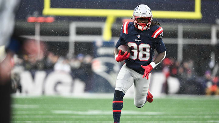 New England Patriots running back Rhamondre Stevenson is a solid prop target on Sunday. New England Patriots running back Rhamondre Stevenson is a solid prop target on Sunday.