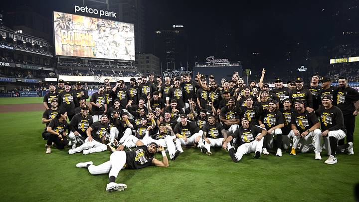 Sep 30, 2026; San Diego, California, USA; San Diego Padres pose for a photo after defeating the Chicago Cubs in game two of the Wildcard round for the 2026 MLB Playoffs at Petco Park. Mandatory Credit: Denis Poroy-Imagn Images Sep 30, 2026; San Diego, California, USA; San Diego Padres pose for a photo after defeating the Chicago Cubs in game two of the Wildcard round for the 2026 MLB Playoffs at Petco Park. Mandatory Credit: Denis Poroy-Imagn Images