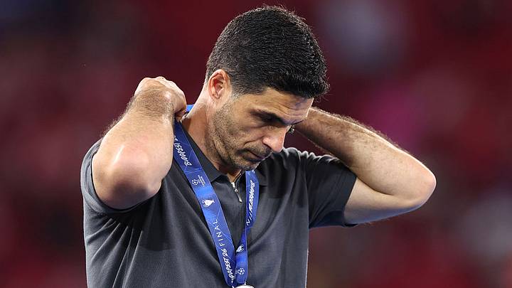 Mikel Arteta was heartbroken after Arsenal lost the Champions League final. Mikel Arteta was heartbroken after Arsenal lost the Champions League final.