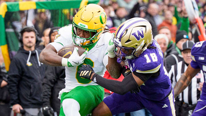 A power runner with grace and speed, Noah Whittington has been a big-play marvel in his four years with the Ducks. A power runner with grace and speed, Noah Whittington has been a big-play marvel in his four years with the Ducks.