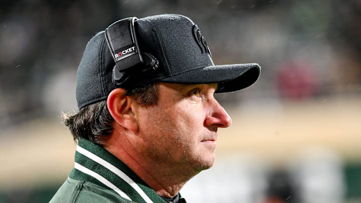 Michigan State's head coach Jonathan Smith looks on during the third quarter in the game against Purdue on Friday, Nov. 22, 2024, at Spartan Stadium in East Lansing.