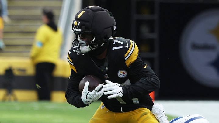 Oct 11, 2026; Pittsburgh, Pennsylvania, USA; Pittsburgh Steelers wide receiver Germie Bernard (17) runs with the ball after a catch while defneded by Indianapolis Colts safety Cam Bynum (0) in the fourth quarter at Acrisure Stadium. Mandatory Credit: Charles LeClaire-Imagn Images Oct 11, 2026; Pittsburgh, Pennsylvania, USA; Pittsburgh Steelers wide receiver Germie Bernard (17) runs with the ball after a catch while defneded by Indianapolis Colts safety Cam Bynum (0) in the fourth quarter at Acrisure Stadium. Mandatory Credit: Charles LeClaire-Imagn Images
