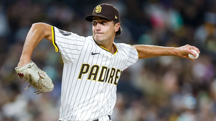 Kyle Hart (68) throws a pitch during the seventh inning against the Colorado Rockies at Petco Park.