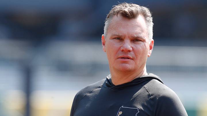 Aug 4, 2024; Pittsburgh, Pennsylvania, USA;  Pittsburgh Pirates general manager Ben Cherington looks on before the game against the Arizona Diamondbacks at PNC Park. Mandatory Credit: Charles LeClaire-USA TODAY Sports