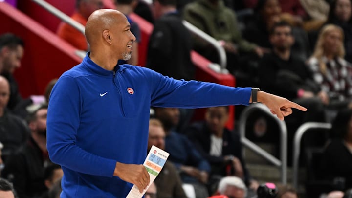 Dec 11, 2023; Detroit, Michigan, USA;  Detroit Pistons head coach Monty Williams gives instructions