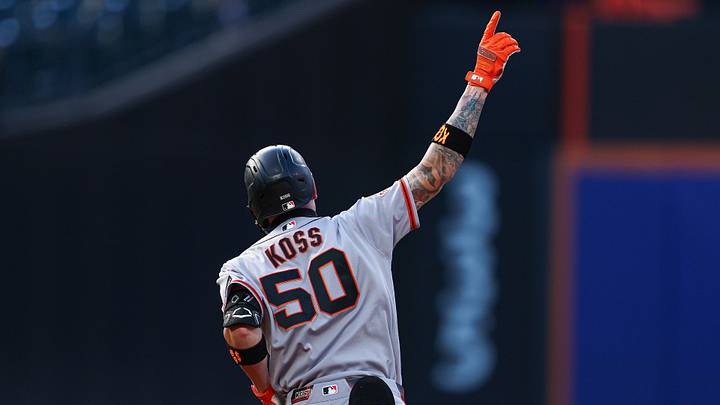 Sep 5, 2026; New York City, New York, USA; San Francisco Giants shortstop Christian Koss (50) celebrates after hitting a solo home run during the fifth inning against the New York Mets at Citi Field. Mandatory Credit: Vincent Carchietta-Imagn Images Sep 5, 2026; New York City, New York, USA; San Francisco Giants shortstop Christian Koss (50) celebrates after hitting a solo home run during the fifth inning against the New York Mets at Citi Field. Mandatory Credit: Vincent Carchietta-Imagn Images