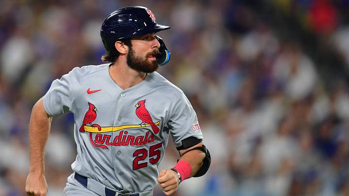 Sep 2, 2026; Los Angeles, California, USA; St. Louis Cardinals outfielder Thomas Saggese (25) hits a 2 run home run during the sixth inning against the Los Angeles Dodgers at UNIQLO Field at Dodger Stadium. Mandatory Credit: Gary A. Vasquez-Imagn Images Sep 2, 2026; Los Angeles, California, USA; St. Louis Cardinals outfielder Thomas Saggese (25) hits a 2 run home run during the sixth inning against the Los Angeles Dodgers at UNIQLO Field at Dodger Stadium. Mandatory Credit: Gary A. Vasquez-Imagn Images