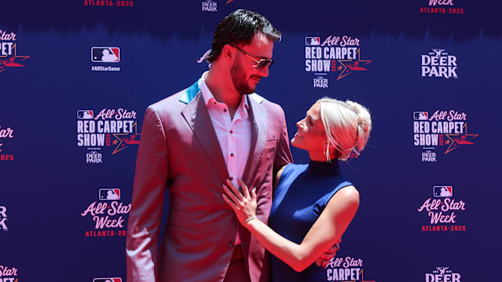 Jul 15, 2025; Atlanta, GA, USA; National League pitcher Paul Skenes (30) of the Pittsburgh Pirates and social media influencer Livvy Dunne pose for a photo on the red carpet before the 2025 MLB All Star Game at Truist Park. Mandatory Credit: Brett Davis-Imagn Images Jul 15, 2025; Atlanta, GA, USA; National League pitcher Paul Skenes (30) of the Pittsburgh Pirates and social media influencer Livvy Dunne pose for a photo on the red carpet before the 2025 MLB All Star Game at Truist Park. Mandatory Credit: Brett Davis-Imagn Images
